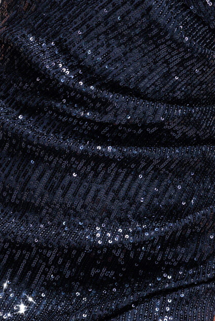Bardot Sequin Pleated Maxi Dress - Navy DR3643A