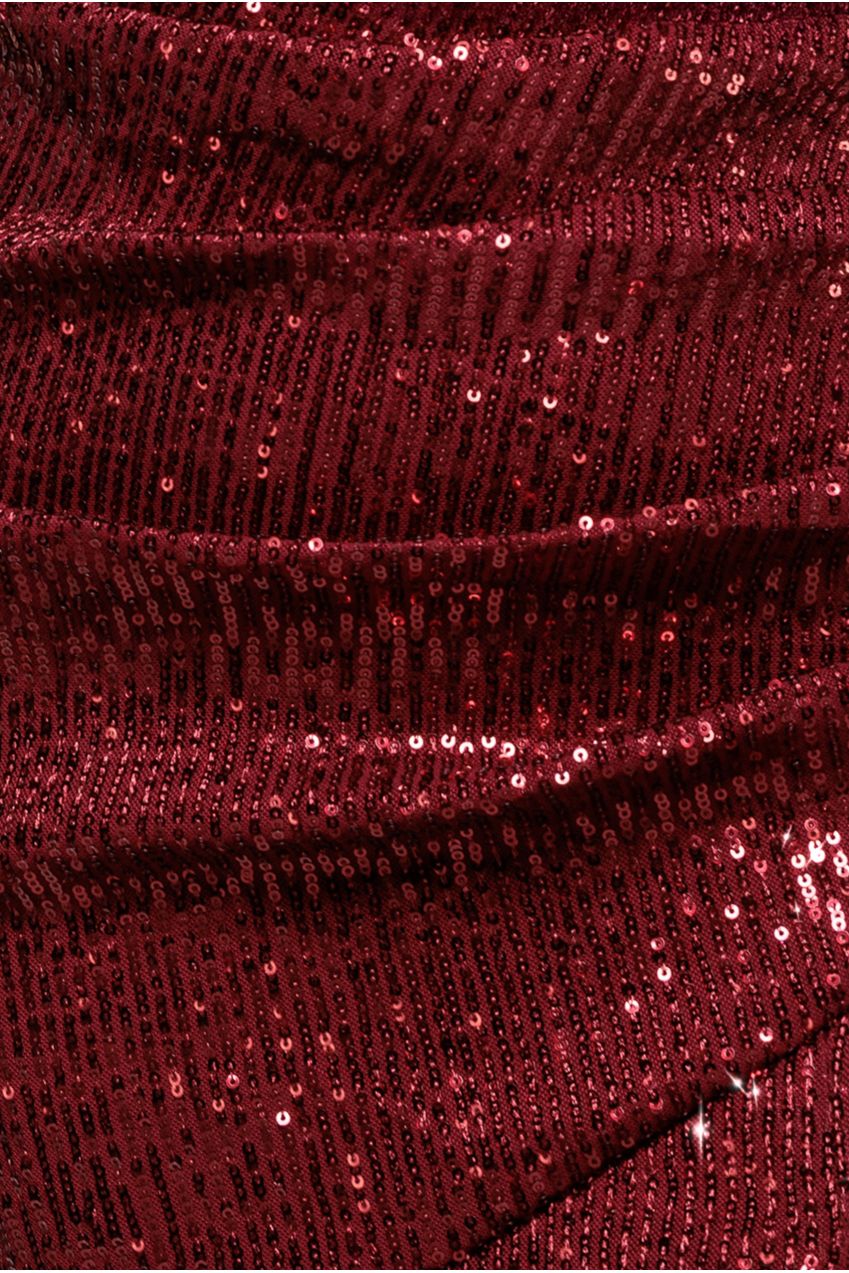 Bardot Sequin Pleated Maxi Dress - Wine DR3643A