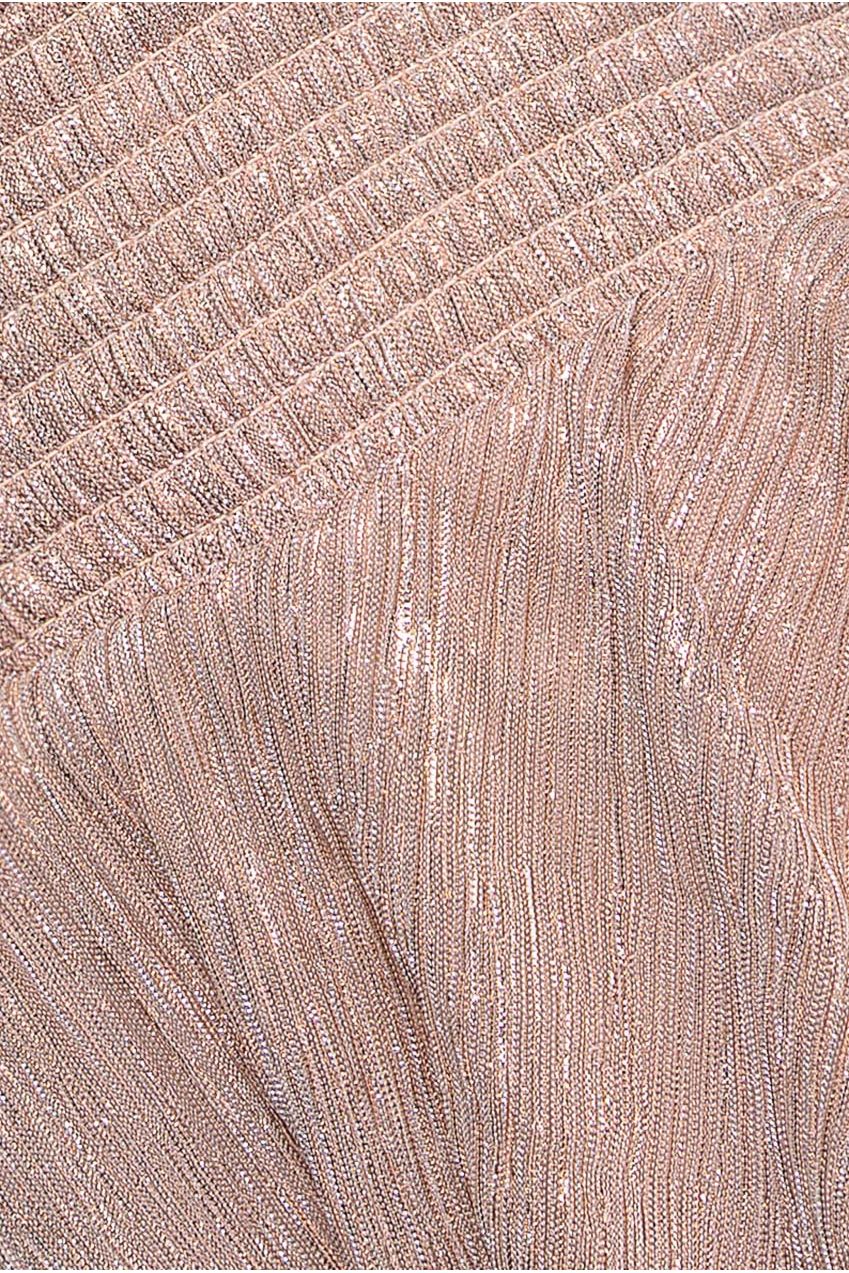 Crinkle Lurex High Low Layered Midi Dress - Blush DR3655