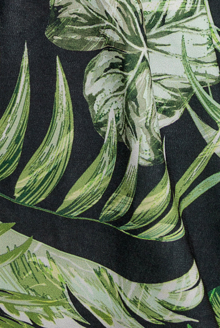 Tropical Print Midi With Batwing Sleeves - Green DR3662