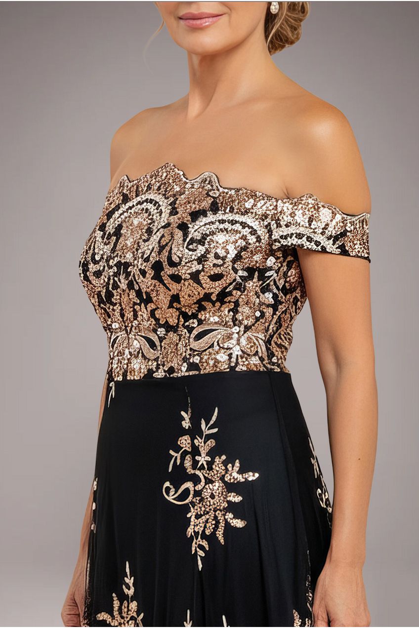 Bardot Sequin & Lace High Low Midi - Champagne DR3675M