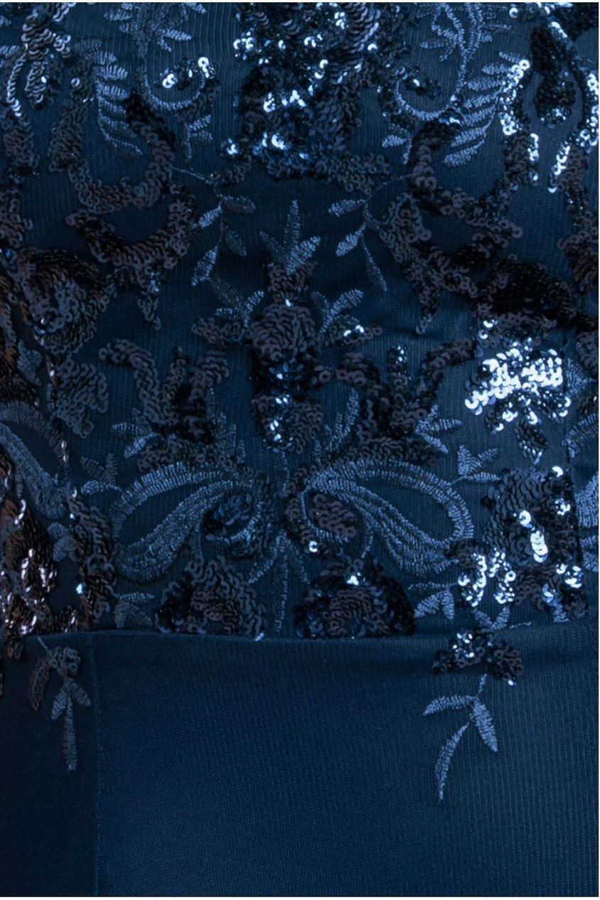 Bardot Sequin & Lace High Low Midi - Navy DR3675