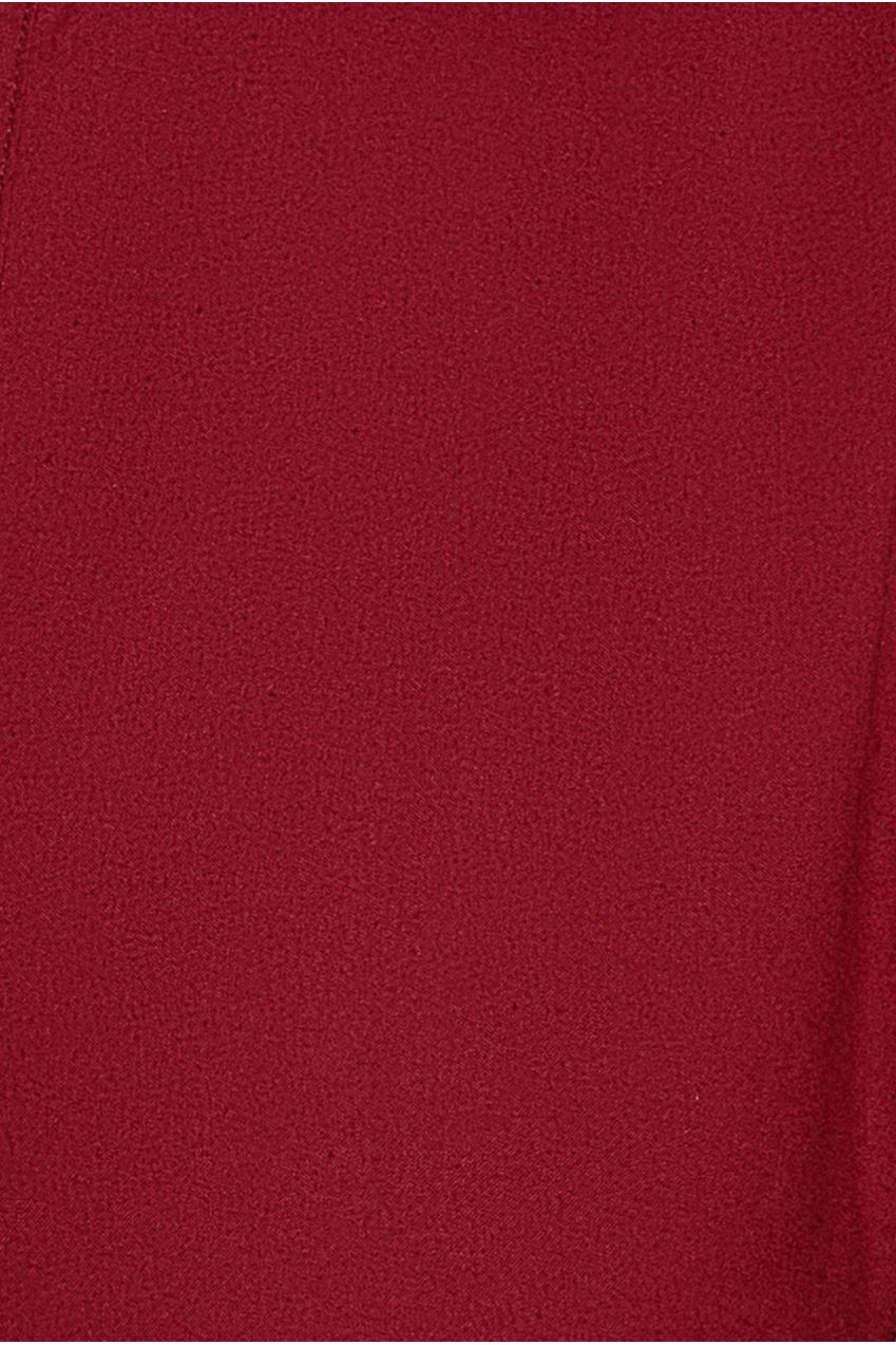Tiered Shirt Belted Long Sleeve Midi Dress - Wine DR3721