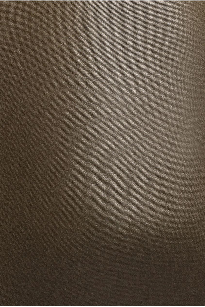 Faux Leather Cut Out Sheath Midi Dress - Khaki DR3724
