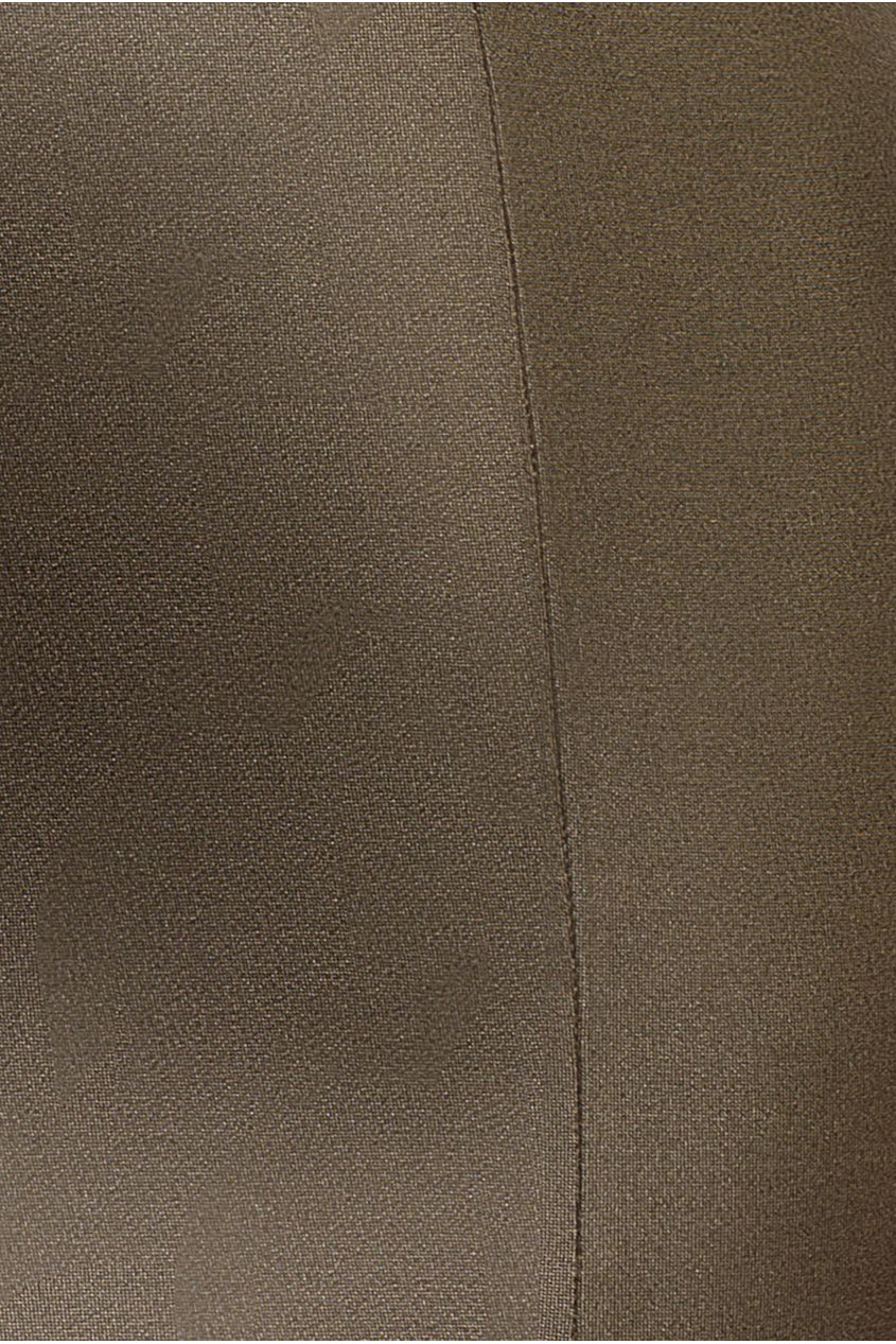 Faux Leather Cut Out Maxi Dress - Khaki DR3725