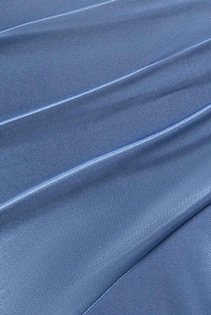 Satin Off Shoulder Pleated Maxi Dress - Dusty Blue DR3731