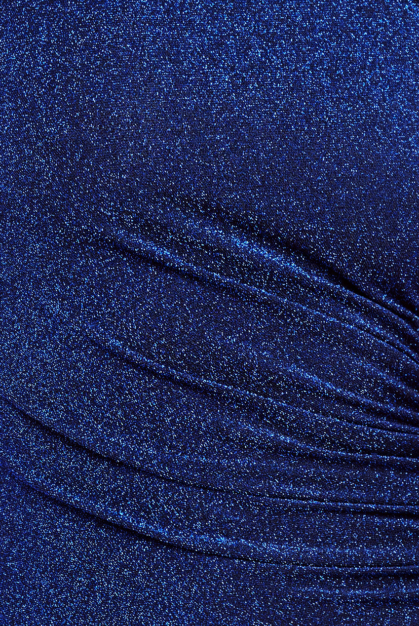 Open Back One Sleeve Lurex Midi - Royal Blue DR3749