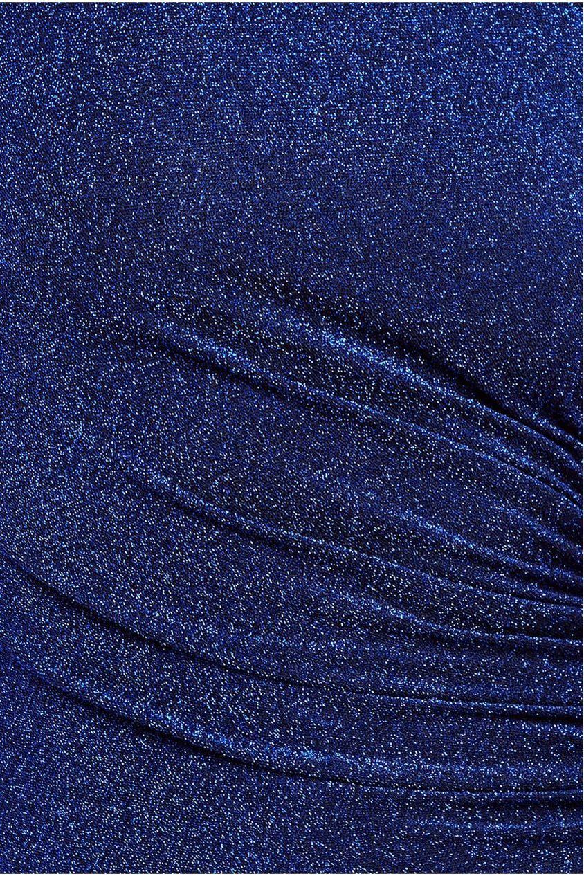 Open Back One Sleeve Lurex Midi - Royal Blue DR3749