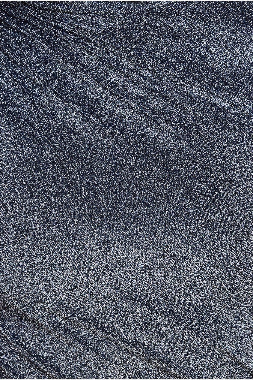 Open Back One Sleeve Lurex Midi - Silver DR3749