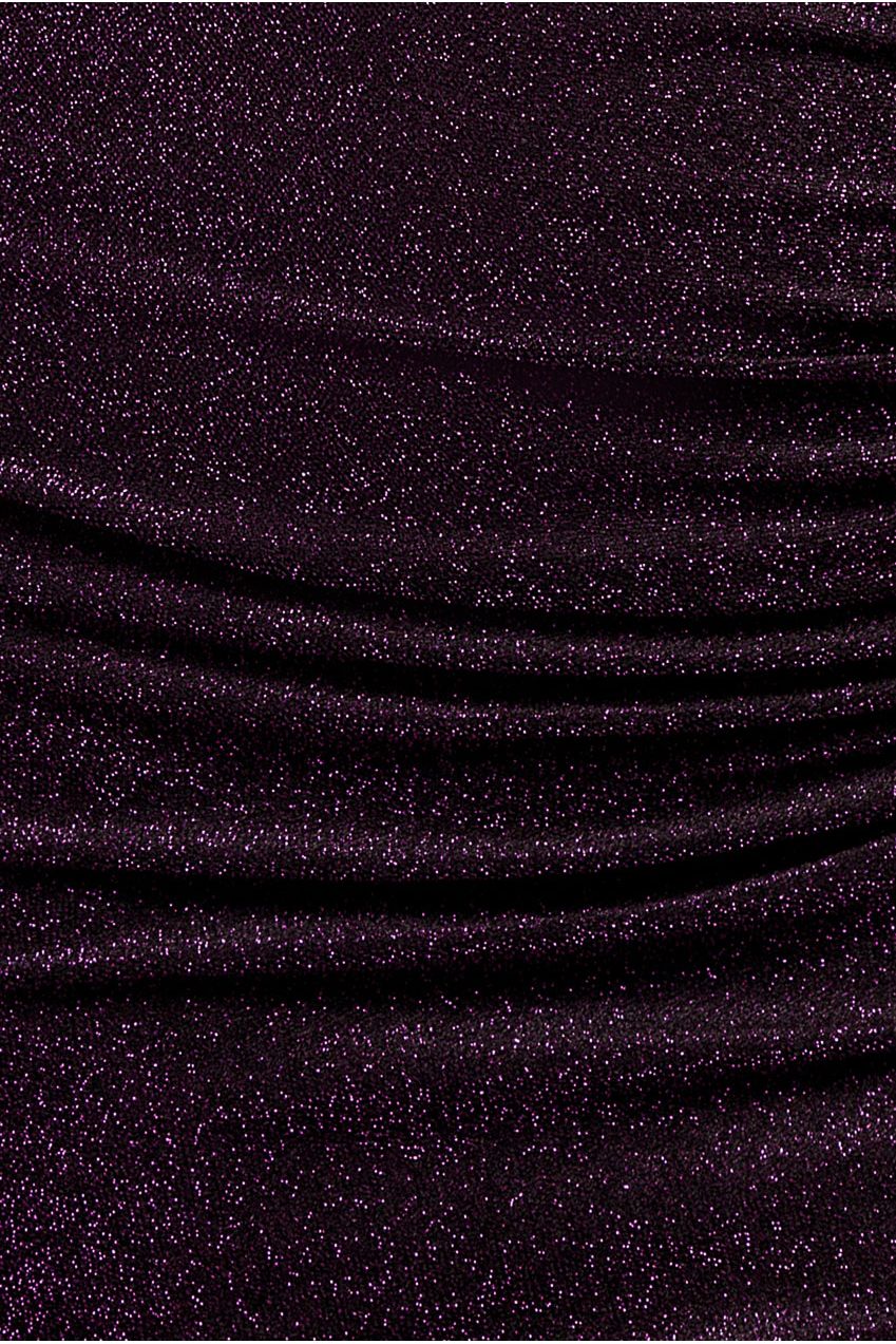 Open Back One Sleeve Lurex Midi - Purple DR3749