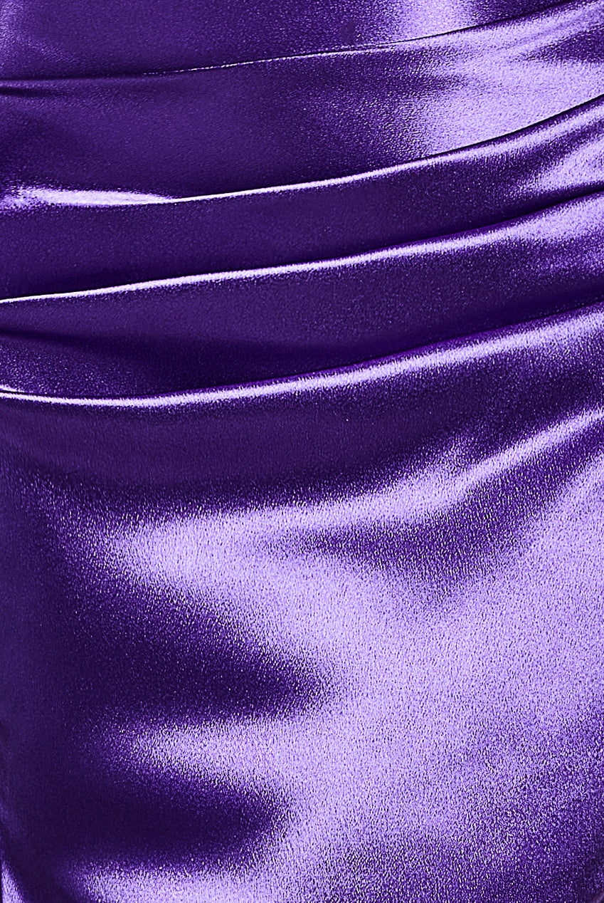 Satin Bandeau Maxi Dress - Purple DR3772