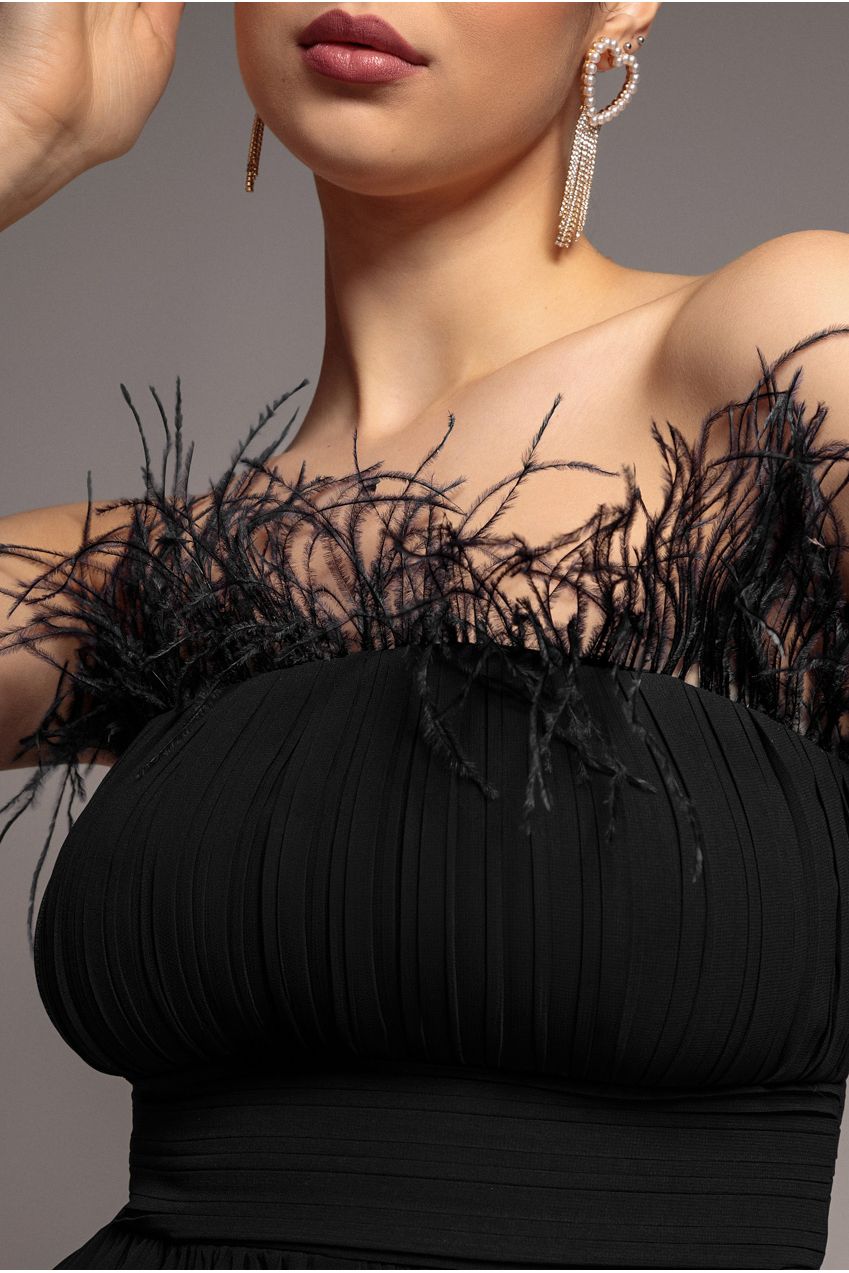 Bridesmaids Chiffon Maxi Dress - Black DR3777