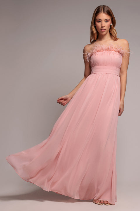 Bridesmaids Chiffon Maxi Dress - Blush by Goddiva