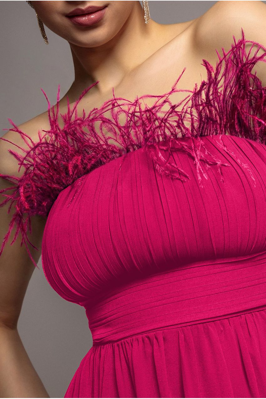 Bridesmaids Chiffon Maxi Dress - Hot Pink DR3777