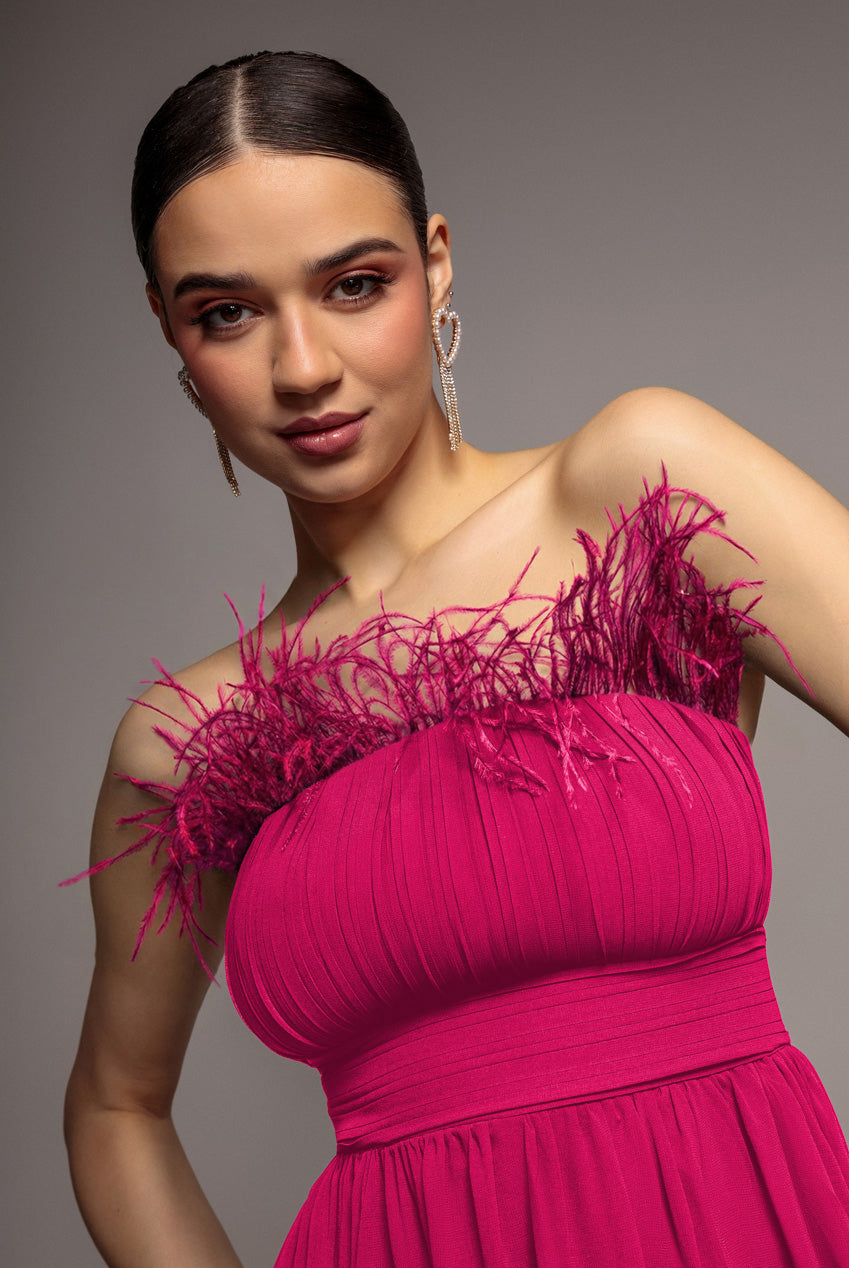 Bridesmaids Chiffon Maxi Dress - Hot Pink DR3777