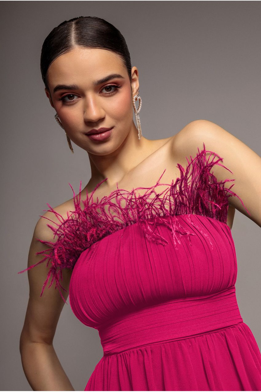 Bridesmaids Chiffon Maxi Dress - Hot Pink DR3777