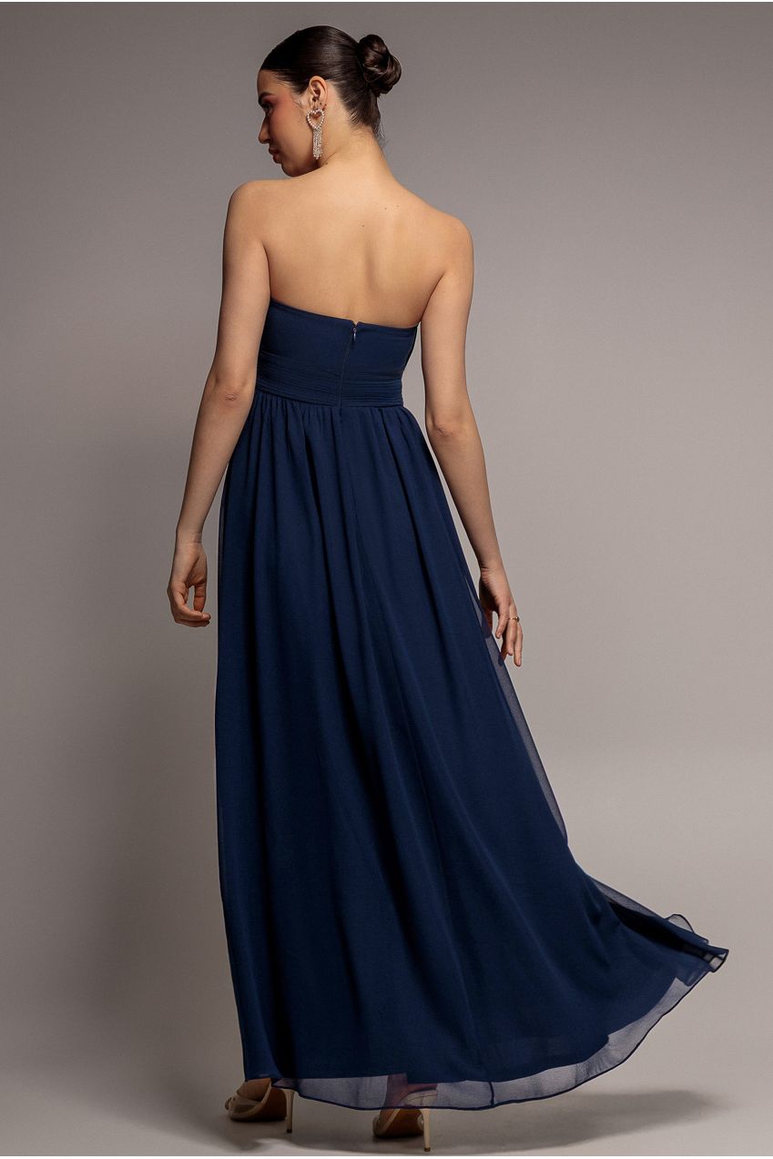 Bridesmaids Chiffon Maxi Dress - Navy DR3777