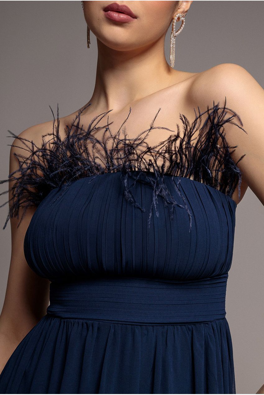 Bridesmaids Chiffon Maxi Dress - Navy DR3777