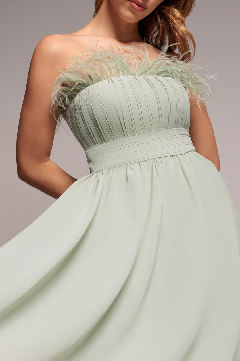 Bridesmaids Chiffon Maxi Dress - Sage Green DR3777