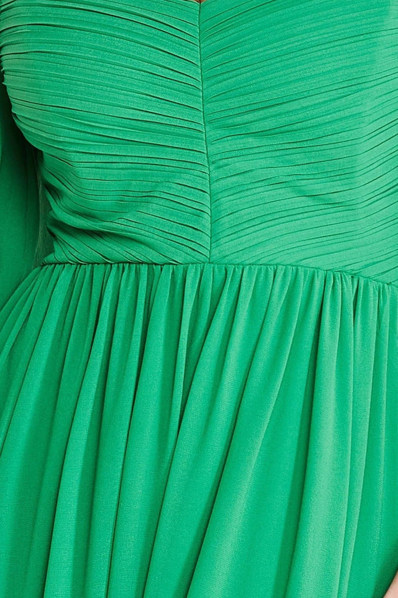 Chiffon Off The Shoulder Maxi With Cape Sleeves - Green DR3780