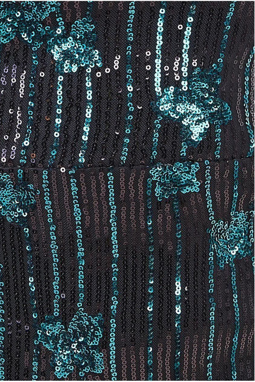 Sequin And Feather Boobtube Midi - Emerald Green DR3783