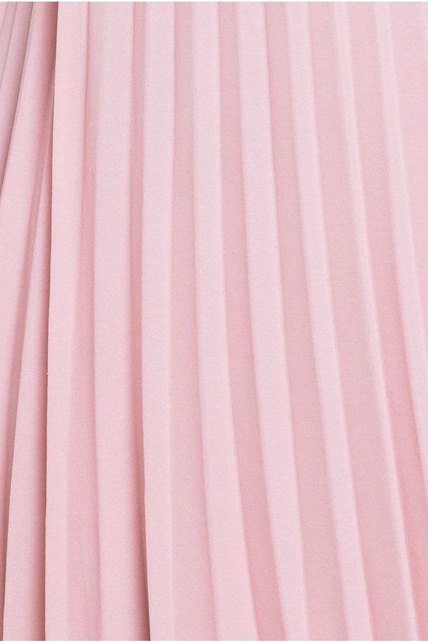 Embroidered Top Chiffon Pleated Midi - Blush Pink DR3802