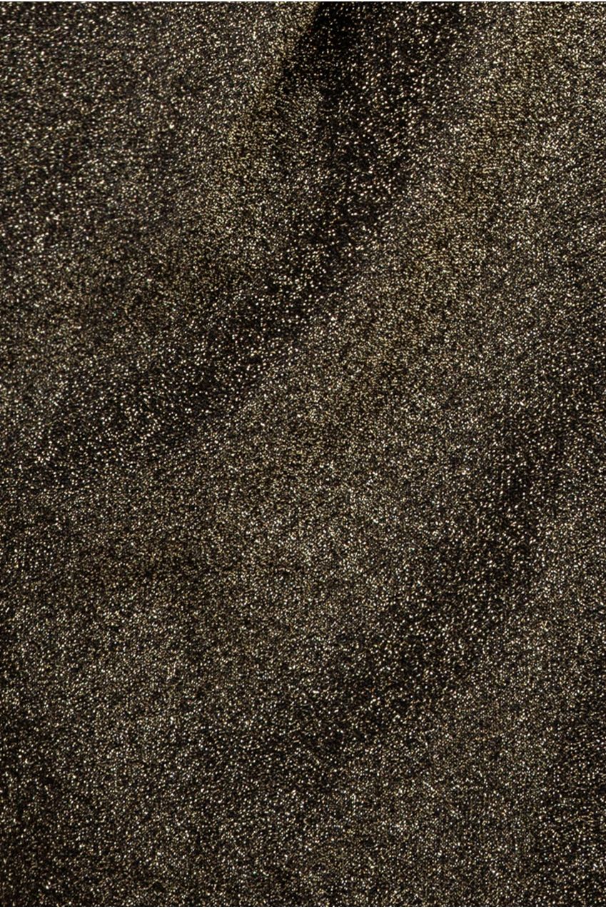 One Sleeve Frill Lurex Midi Dress - Gold DR3806