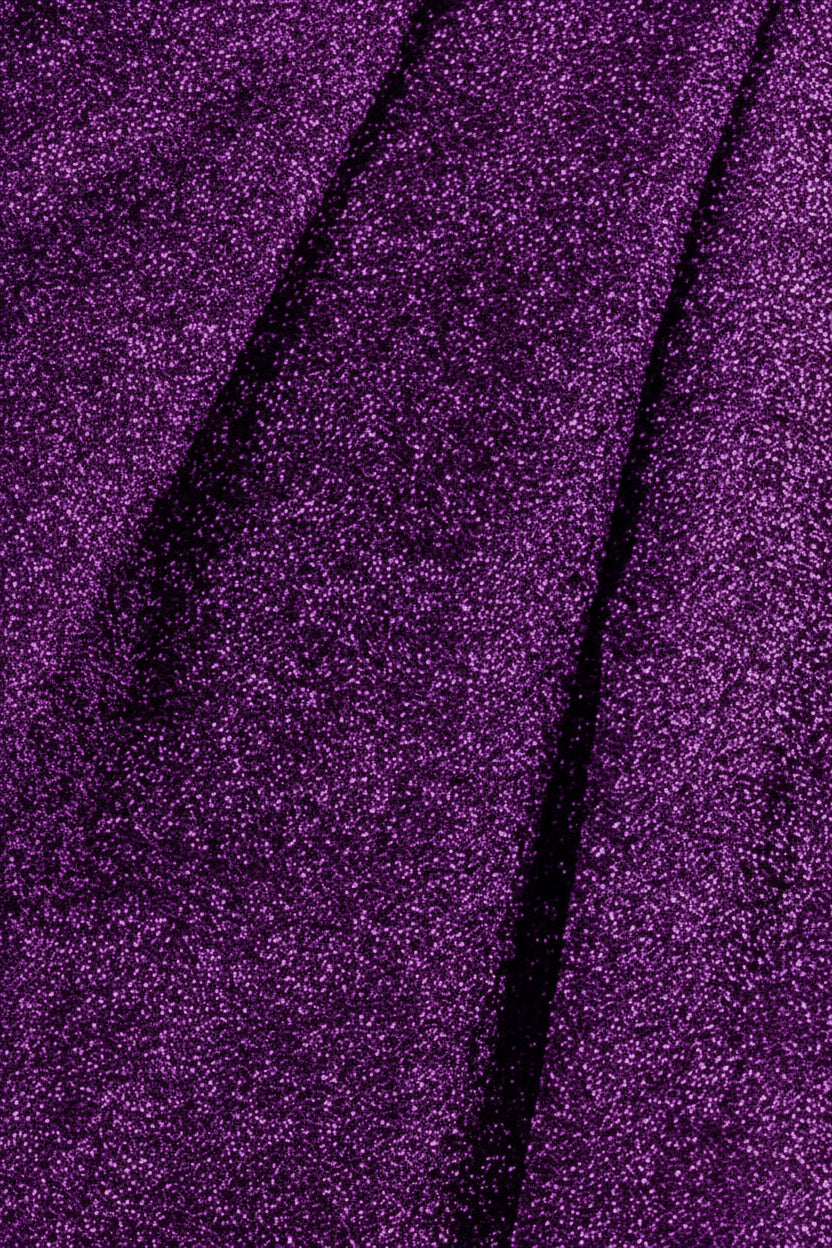 One Sleeve Frill Lurex Midi Dress - Purple DR3806