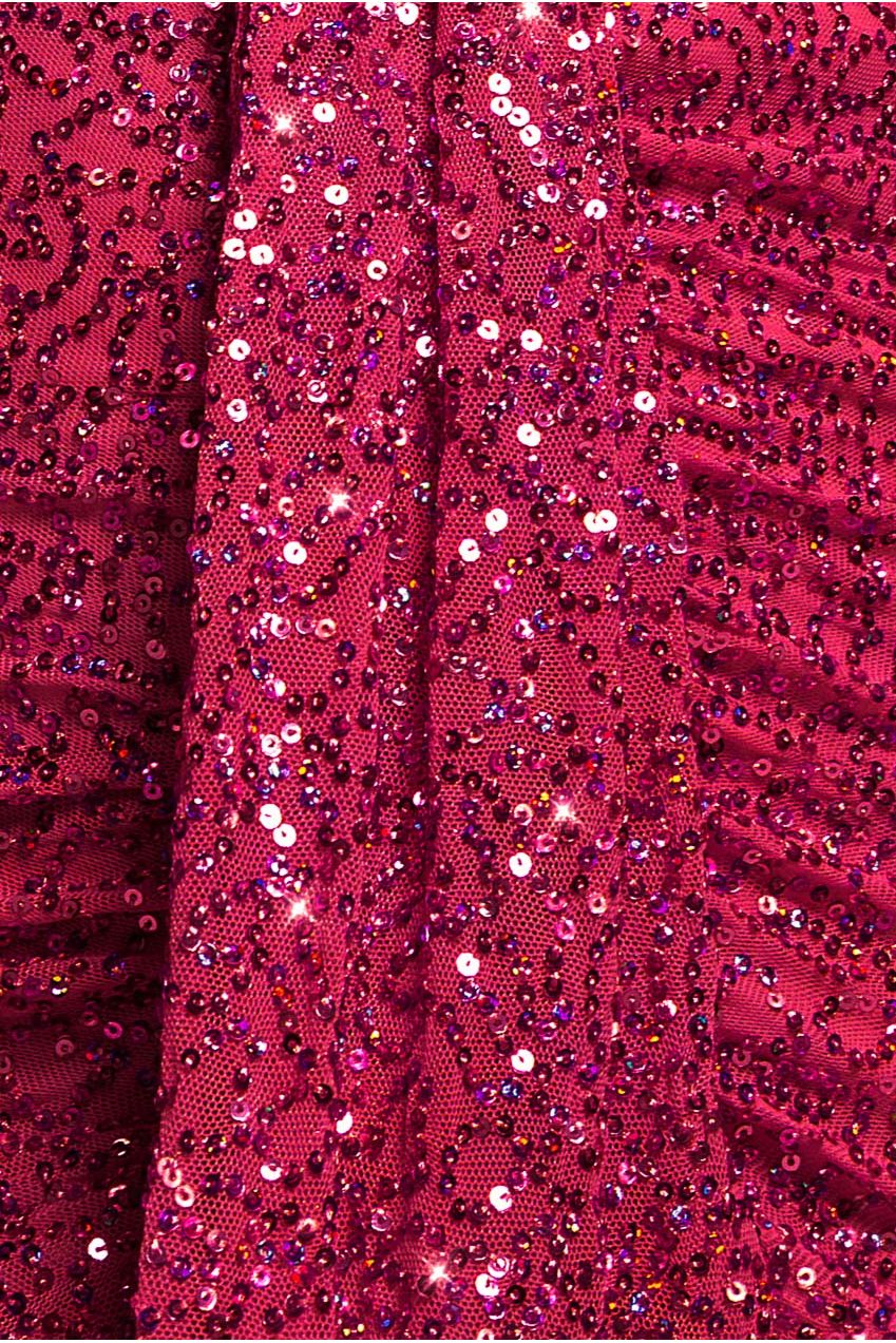 Plunge V-Neck Sequin Maxi - Burgundy DR3833