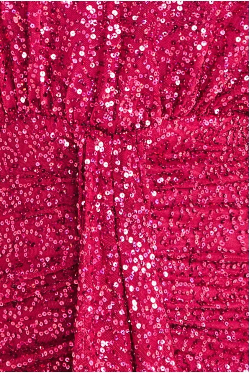 Plunge V-Neck Sequin Maxi - Burgundy DR3833