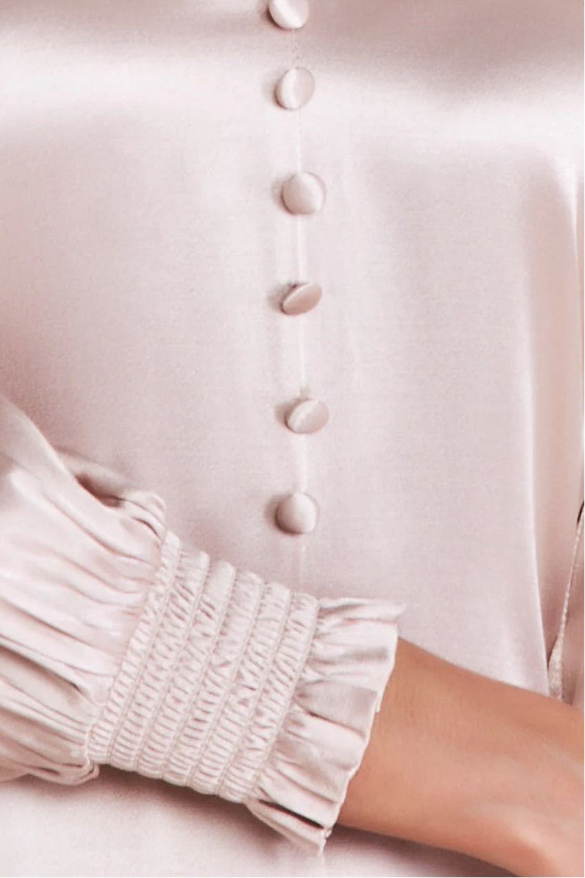 Satin Viscose Front Split Maxi - Champagne DR3862