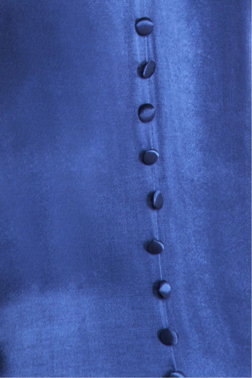 Satin Viscose Front Split Maxi - Navy DR3862