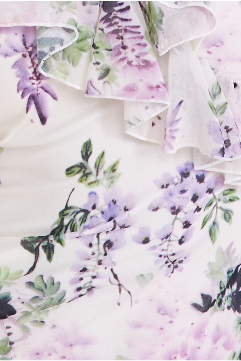 Printed Ruffle Neck & Hem Dress - Multi DR3881QZ