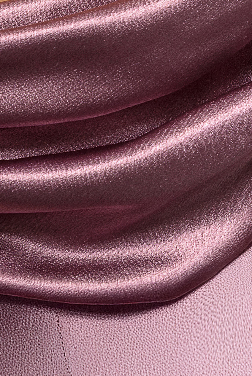 Cowl Back Satin Maxi Dress - Rosepink DR3920