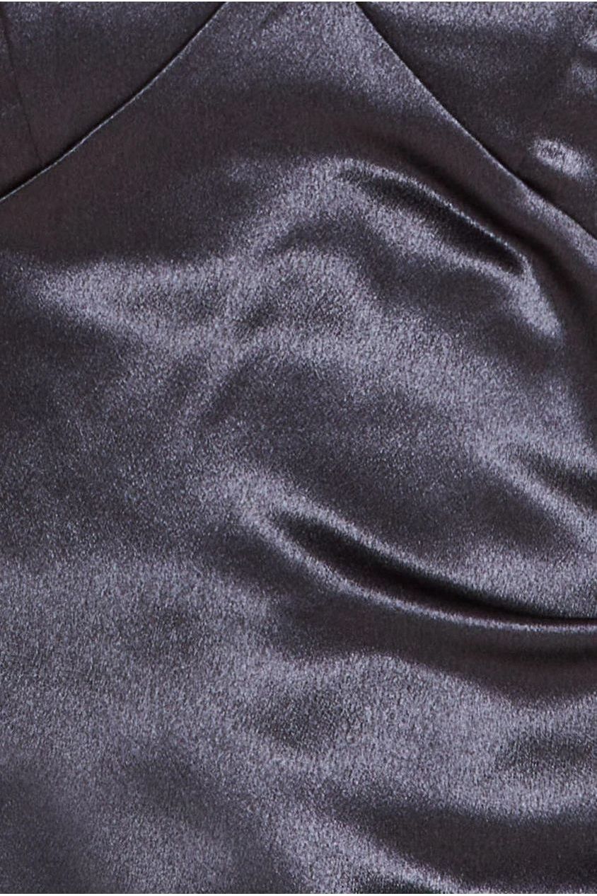 Cowl Back Satin Maxi Dress - Black DR3920