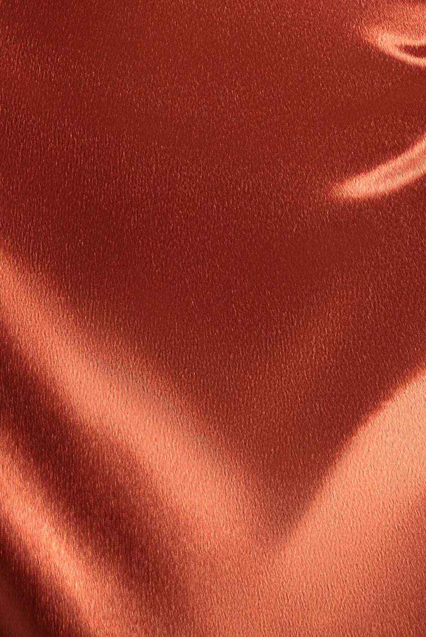 Satin Flutter Sleeve Mermaid Maxi - Burntorange DR3954