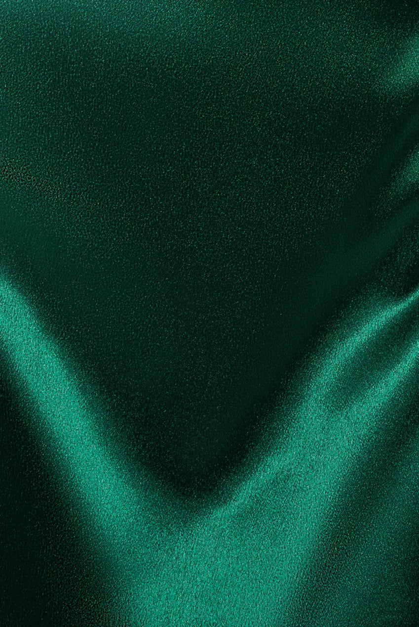 Satin Flutter Sleeve Mermaid Maxi - Emerald Green DR3954