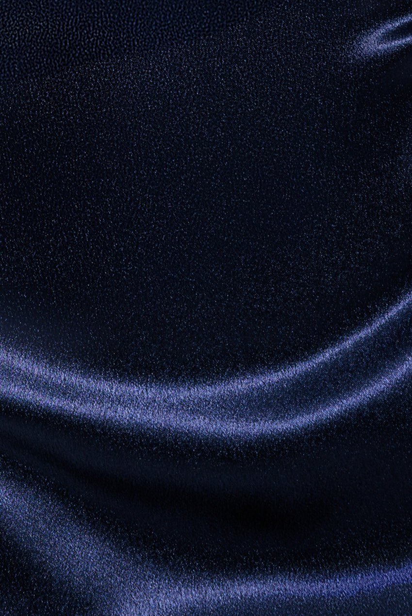 Satin Flutter Sleeve Mermaid Maxi - Navy DR3954