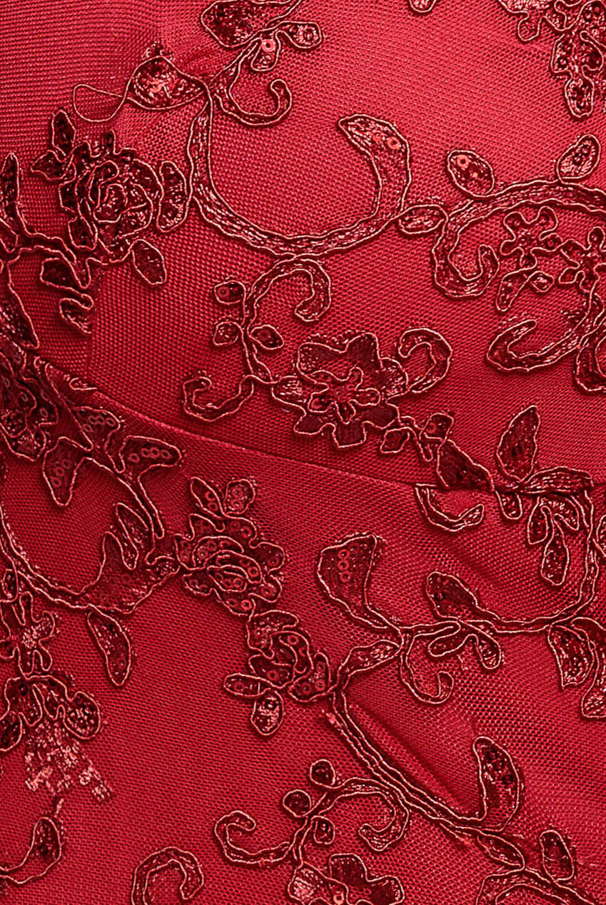 Scallop Lace Midi Dress- Red DR3960PLUS