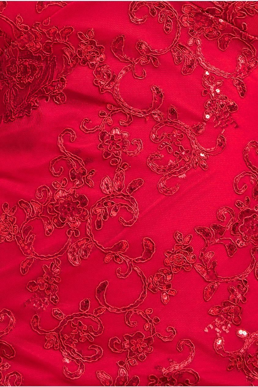 Scallop Lace Midi Dress- Red DR3960PLUS