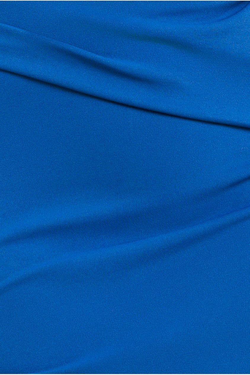 Front Wrap Pleated Scuba Midi Dress - Royal Blue DR3981