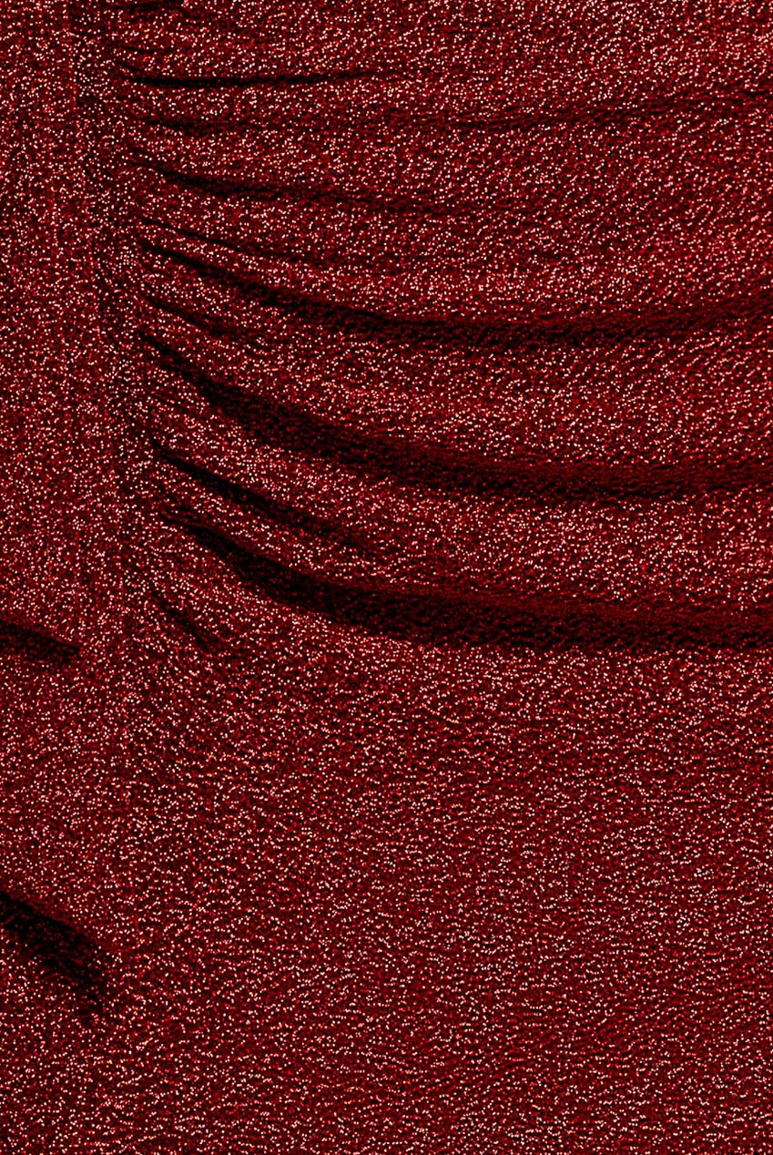 Sparkle Bardot Maxi With Waterfall Ruffle - Red DR3998