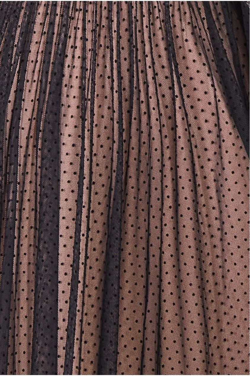 Corsage V-Neck Dobby Mesh Maxi - Black DR4001