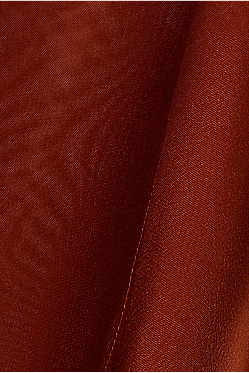 Satin Viscose Front Wrap Midaxi Dress - Brown DR4002