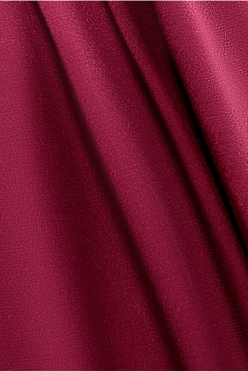 Satin Viscose Front Wrap Midaxi Dress - Burgundy DR4002