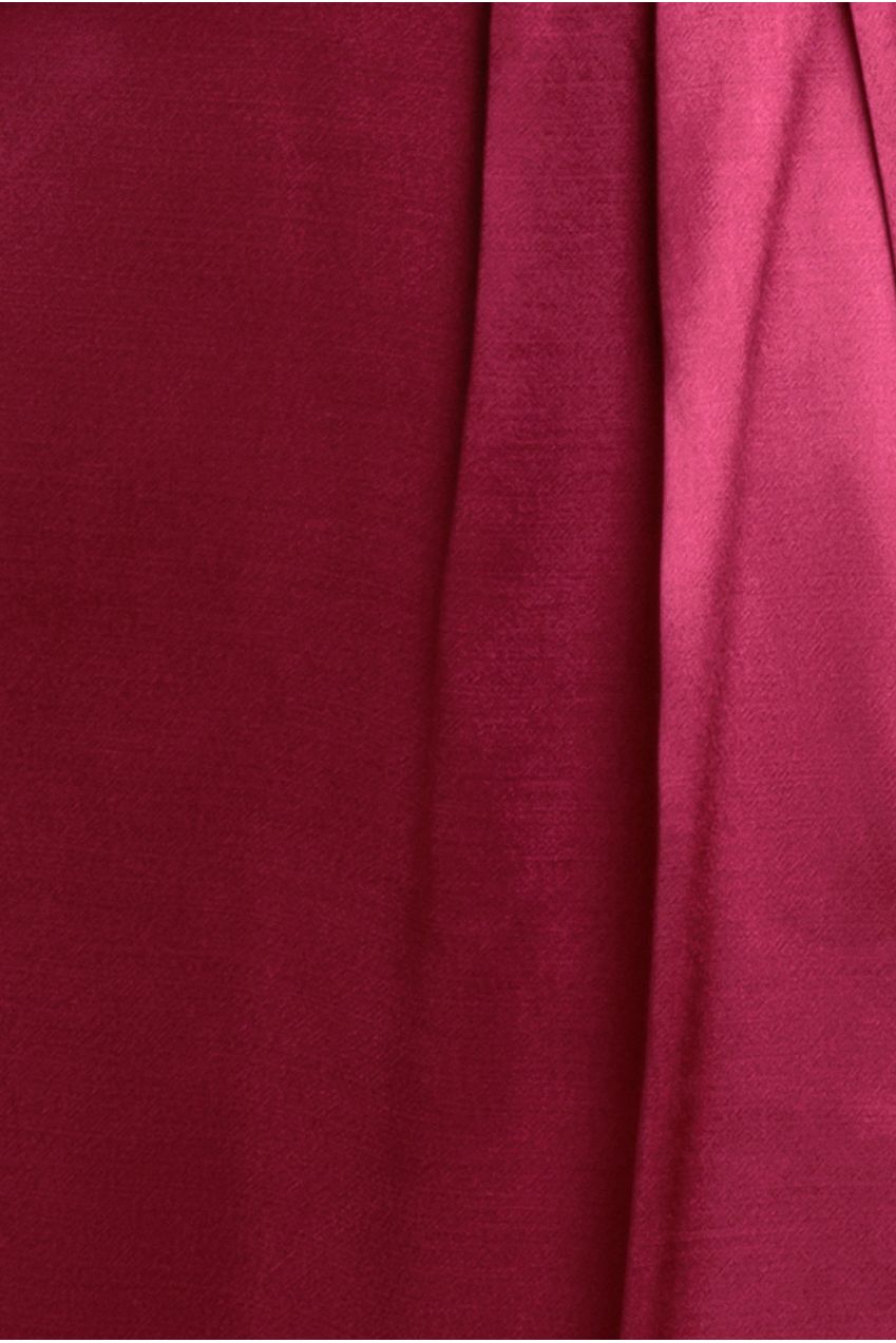 Satin Viscose Front Wrap Midaxi Dress - Burgundy DR4002