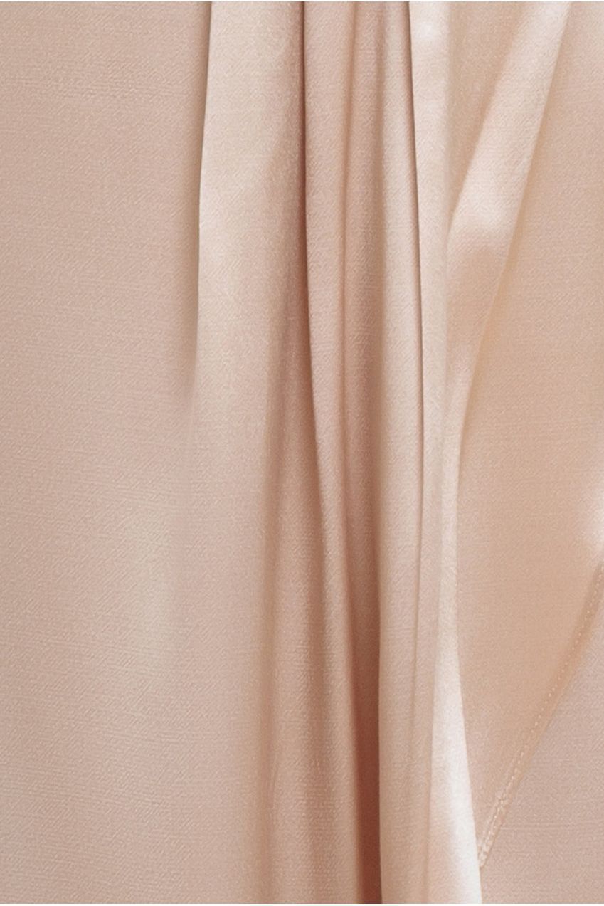 Satin Viscose Front Wrap Midaxi Dress - Champagne DR4002M