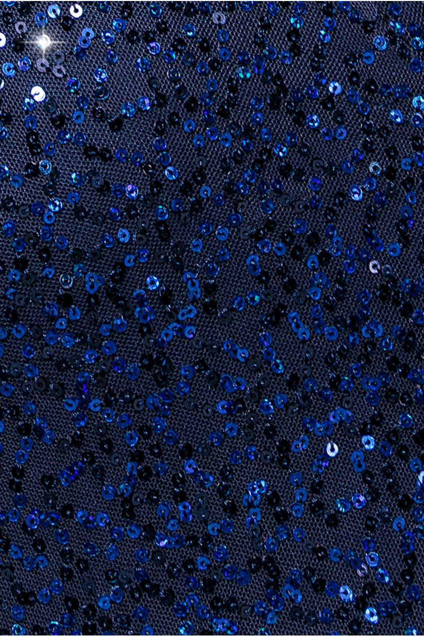 Sequin Flutter Sleeve Maxi - Navy DR4021