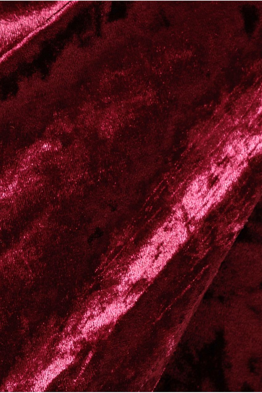 Flared Hem Ice Velvet Midi - Burgundy DR4028