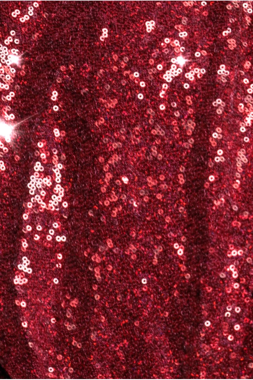 Sequin Front Split Shirt Dress - Wine DR4034